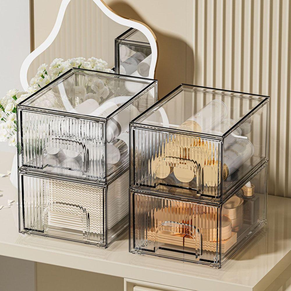 Dustproof Drawer Type Storage Box Transparent Makeup Storage Drawers  for Home
