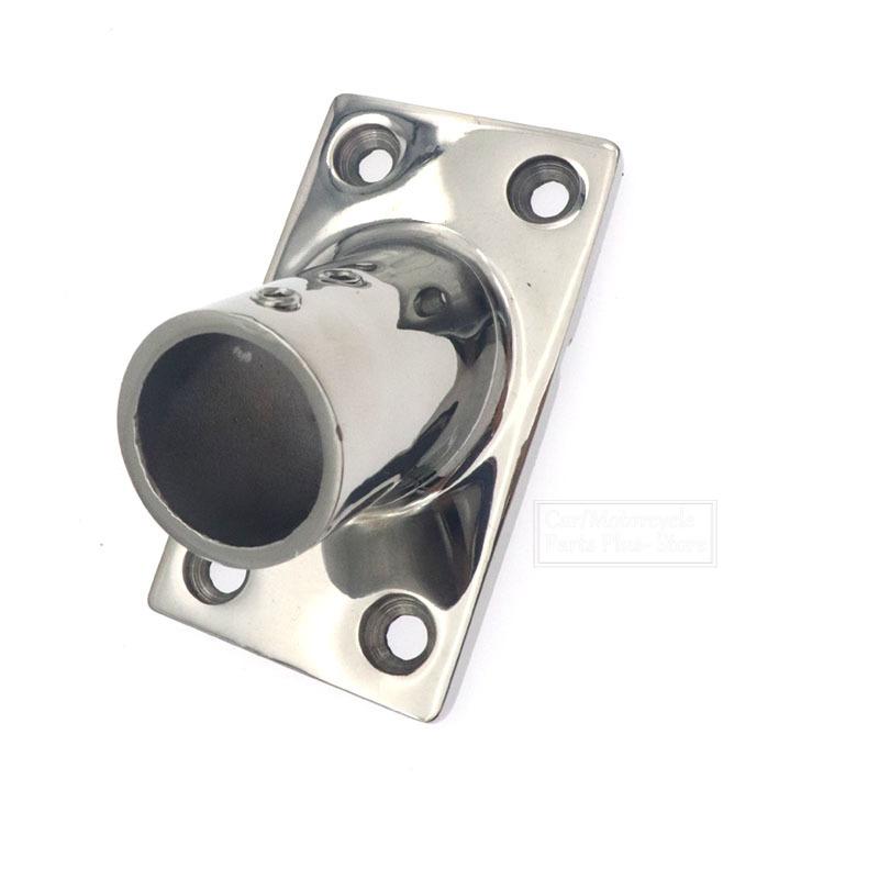 2pcs Square Base Rail Fitting Tube 22/25/30/32mm Rectangular Base For Boat Yachts Marine Hardware Stainless Steel 60 Degree Deck Handrail Rail Fittin