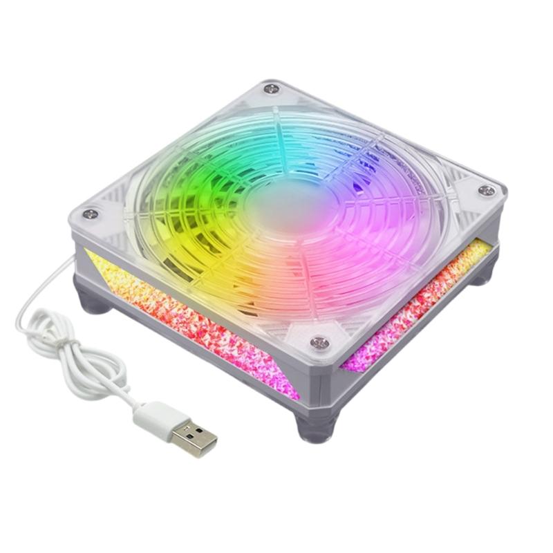 

120mm LED Cooling Fan 5V Temperature Control Hydraulic Bearing 12cm Quiet Case Fan for Computer Case Radiators белый