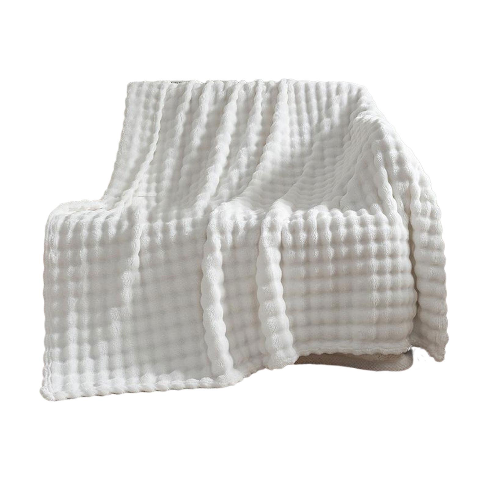 

Пушистое толстое вязаное одеяло, мягкое белое искусственное меховое двухслойное белое пушистое одеяло белый