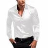 2026 Men's Business Long Sleeve Shirts Button Up Night Club Bright Surface Shirt Rock and Roll Style