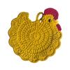 Crochet Hen Coaster, Handmade Chicken Shape Knitted Mat for Coffee Cup, Cute Kitchen Countertop Bar Accessory