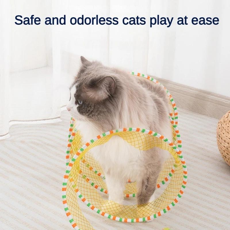 1/2PCS Cat Toys Cat Tunnel Teaser Bite Resistant Self Relief Mouse Feather Lagoon Collapsible Cat Tunnel Toys Cat Supplies