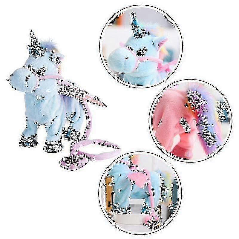 Electric unicorn plush toy, 353010cm, multiple colors available, can walk, sing, twist and make sounds