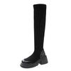 Elastic thin boots thick-soled suede long boots over the knee boots children's new popular autumn and winter velvet high boots