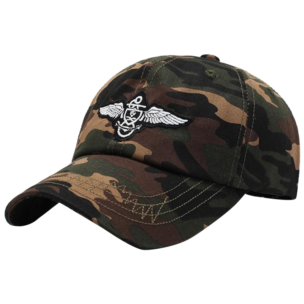 

Bird and feather pattern for outdoor women and CA891 [White Fang] cap, hat, activities, hiking, walking, fishing, men, (brown)