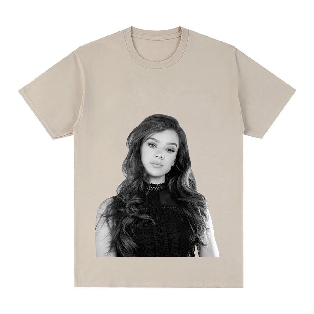 Hailee Steinfeld TShirt Round Neck Short Sleeve Graphic Printing Camisetas Casual Fashion Cotton Clothing Ropa Mujer Clothes
