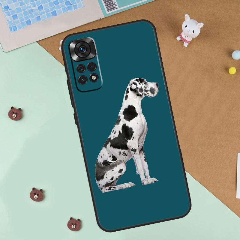 Great Dane Dog Watercolor Case For Xiaomi Redmi Note 14 13 12 9 10 11 Pro 10S 11S 12S Cover For Redmi 13C 10C 12C 14C