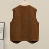 Women's Relaxed Fit V-Neck Single-Breasted Vest