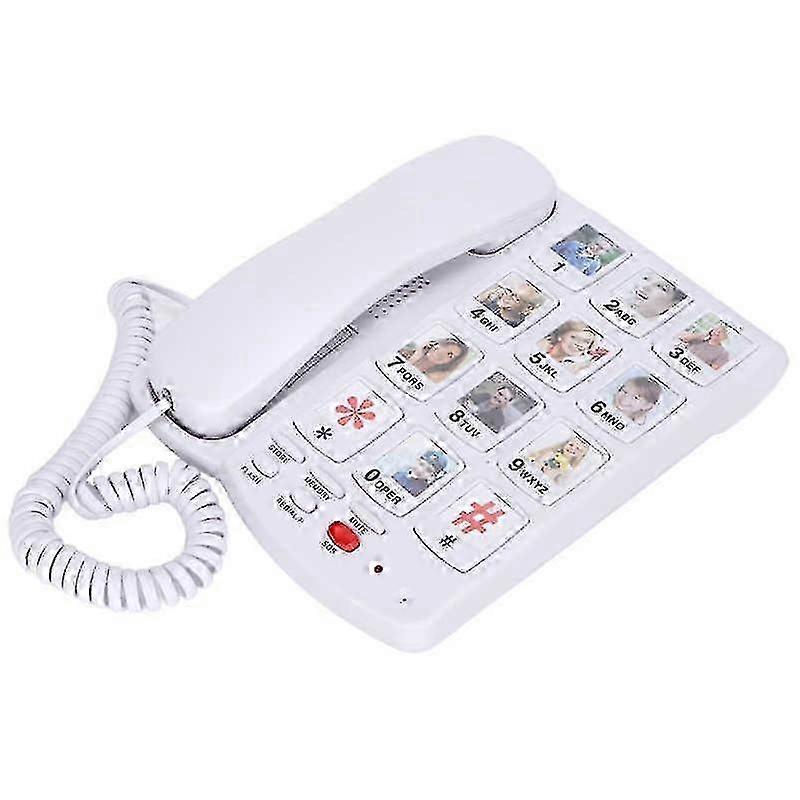 Big Button Corded Telephone Desktop Fixed Landline Phone With One Touch Dial Function Home Phone For Seniors