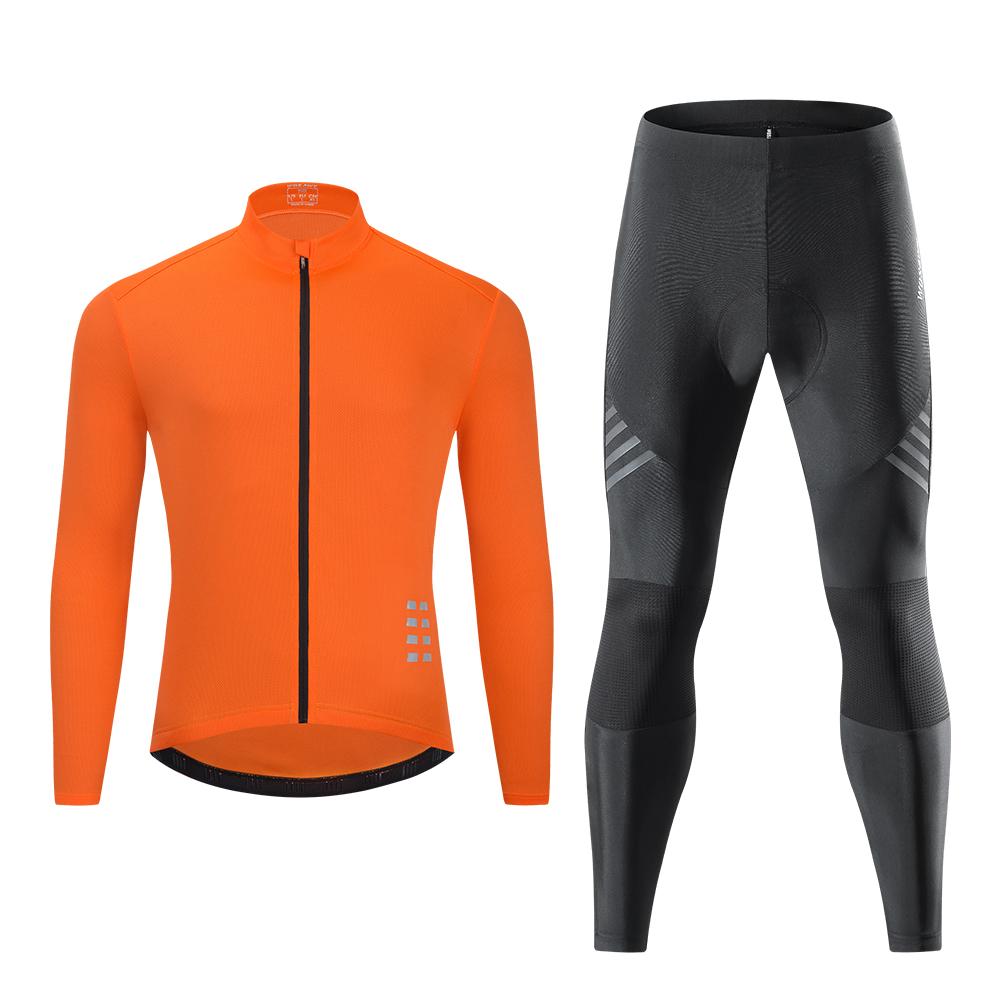 Cycling Sets WOSAWE Men's Long Sleeve Jersey Gel Padded Pants Bike Outfits