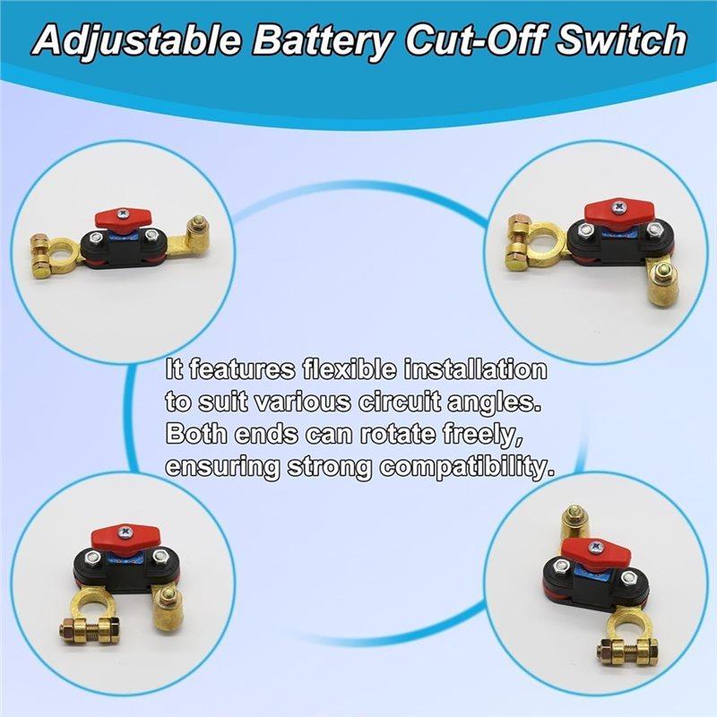 For Car Battery Disconnect Switch Power Cut-Off Breaker 12V-24V Adjustable Pure Copper Smart For Car Truck Boat Rv