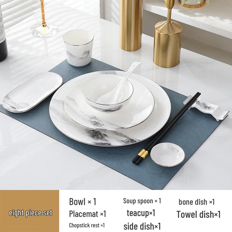 

Elegant Bone China Ten Thousand Rivers Dinnerware Set
