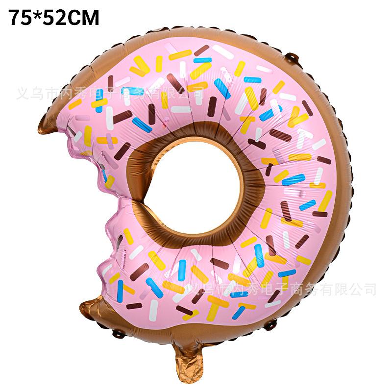 Chocolate Donut Balloon Birthday Burger Fries Pizza Balloon Hot Dog Party Aluminum Film Balloon Decoration