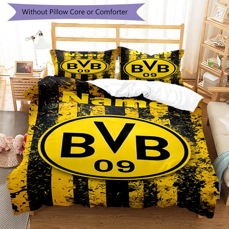 3pcs Custom Name BVB Bedding Set Duvet Cover Closure Includes 1 Duvet Cover & 2 Pillowcases, Soft and Comfortable for All Seasons.