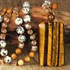 High-End European-American Tiger's Eye Spotted Stone Pendant Necklace for Women – Handmade, Stylish, and Unique