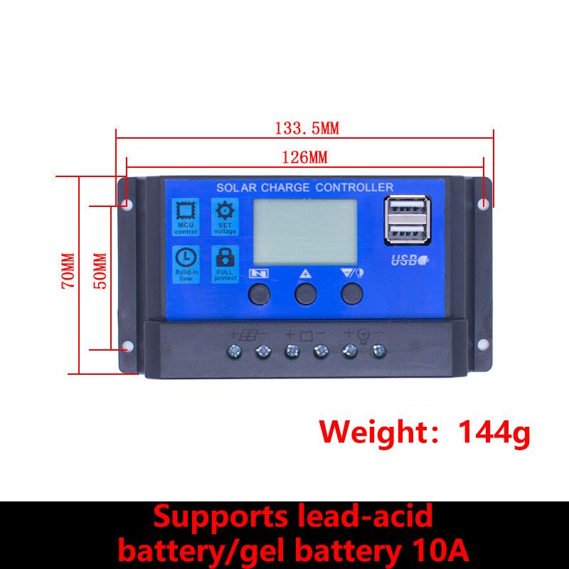 Smart Solar Charge Controller with LCD Display, USB Charging & Multi-Protection for 12V/24V Solar Panel Systems