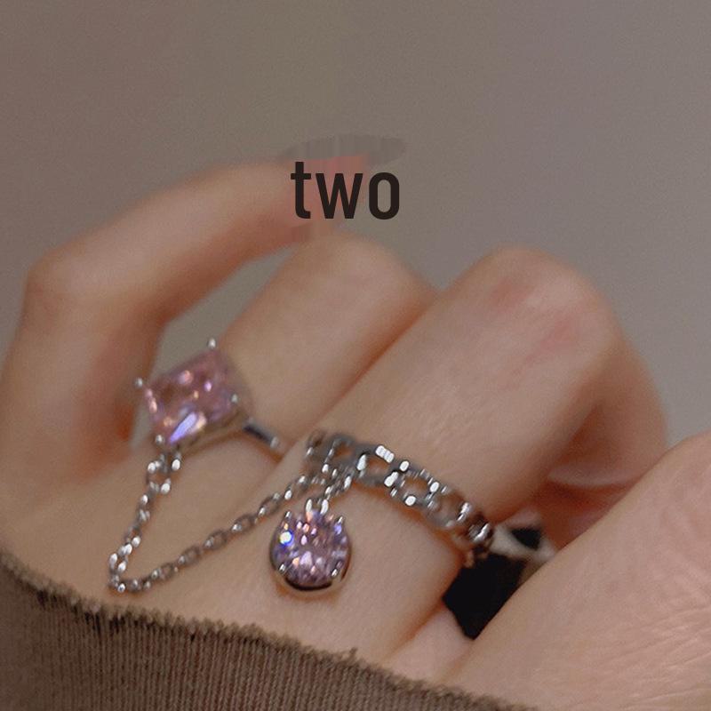 

«2024 Циркон Нишевый Дизайн Модное Кольцо На Указательный Палец Для Женщин» розовый