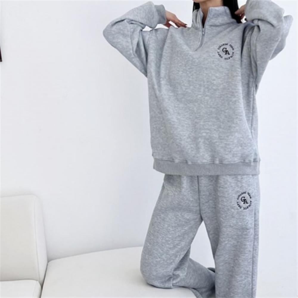 New Arrivals Open Run Women Fleece Half Zip Loose Fit Sweatshirt Jogger Pants