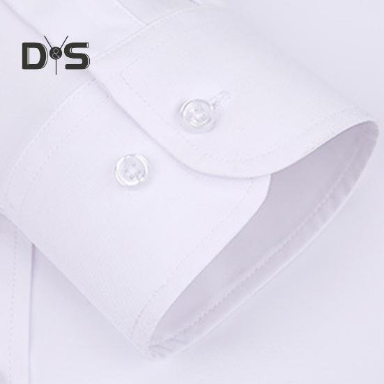 Men's Dress Shirt Long Sleeve Lapel Button Down Shirt Solid Color Formal Business Shirt for Work Dates Interviews Weddings