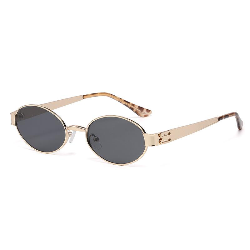 Premium retro oval frame glasses women's myopia frame metal fashion small frame yk concave sunglasses