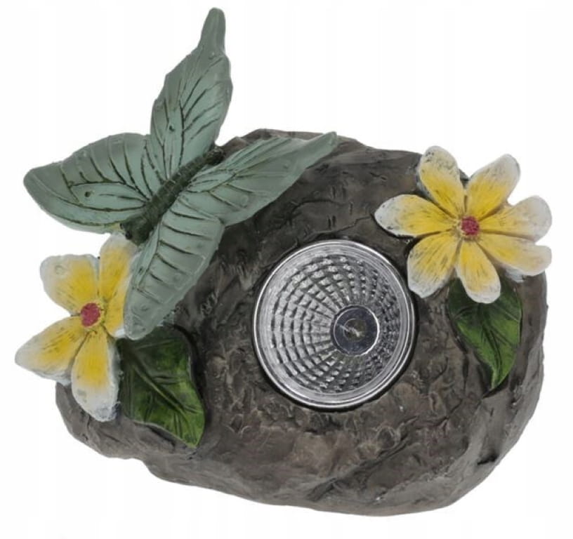 Solar garden lamp butterfly on a stone 10 cm