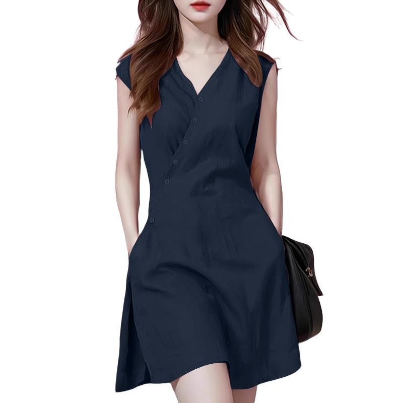 ZANZEA Women Summer Casual V-Neck Loose Sleeveless Dress