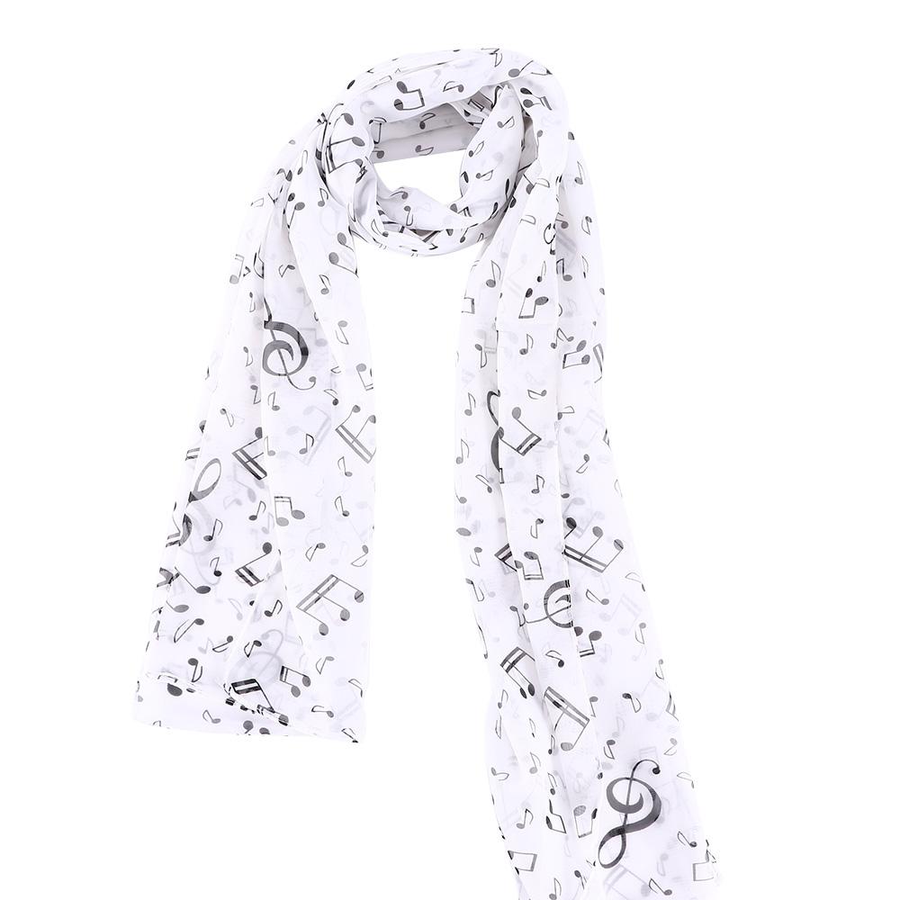 New Fashion Shawl Wrap Korean Style Women Scarf Music Note Printed Lady Chiffon Silk Scarf 4 Colors