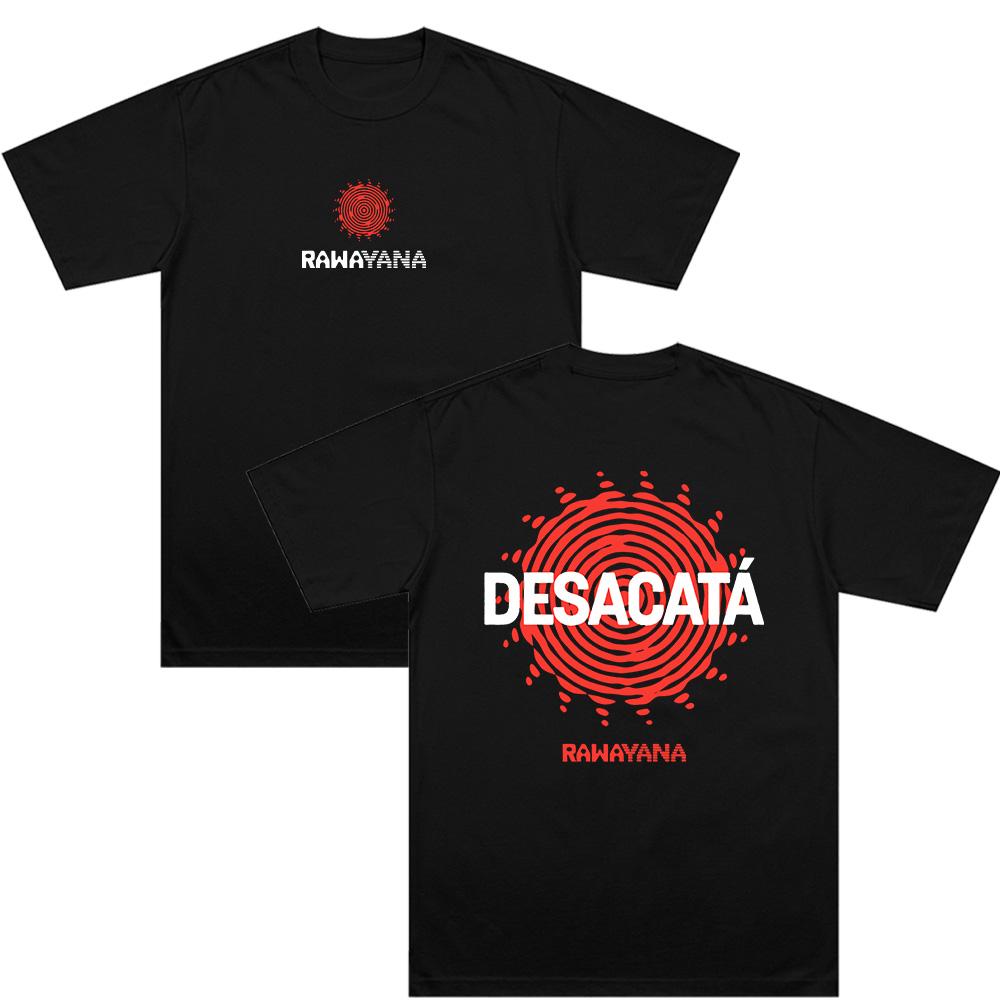 

Desacata T-Shirt Band Rawayana Music Album Graphic Tee Men Women Fashion Heavy Cotton Clothing Crewneck Hip Hop Tee Streetwear XS чёрный