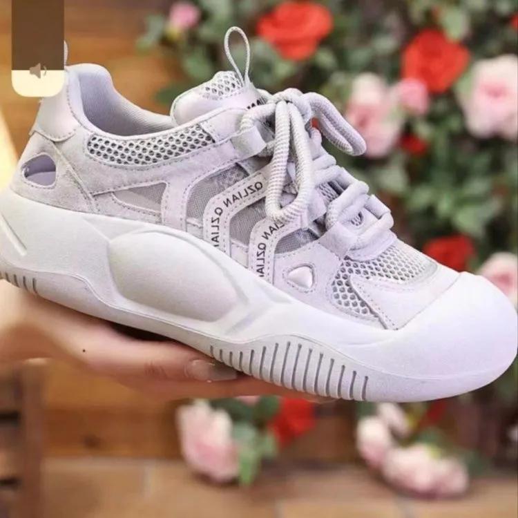 fashion 2024 Hot Sale Women's Shoes Lace-up Women's Vulcanize Shoes Fashion Round Head Ladies Casual Shoes New Mesh Breathable Sneakers