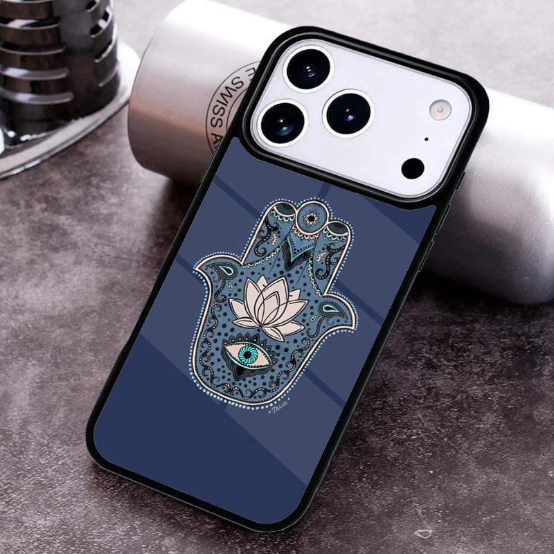 Hamsa Hand Of Fatima Art Phone Case for iPhone 17 16 15 Pro Max Air 14 13 12 11 Plus Shockproof Cover