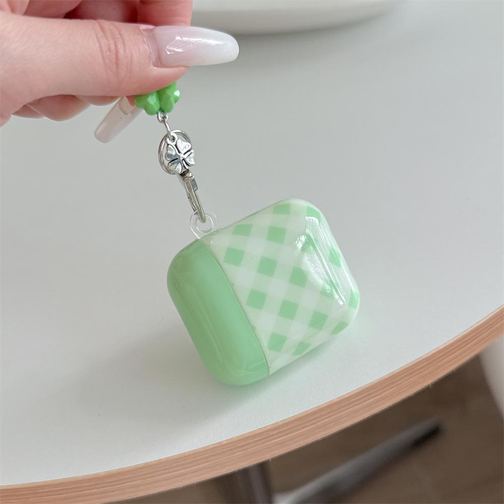 Simple Contrasting Color Plaid Apple Earphone Cover for AirPods 1 /1 Generation Fun Pendant Case PRO1 Niche PRO1