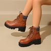 Women's Padded Fashion Lightweight Comfortable Warm Thick Sole Heightened Anti-slip Cushioning Hiking Sports Casual Martin Boots