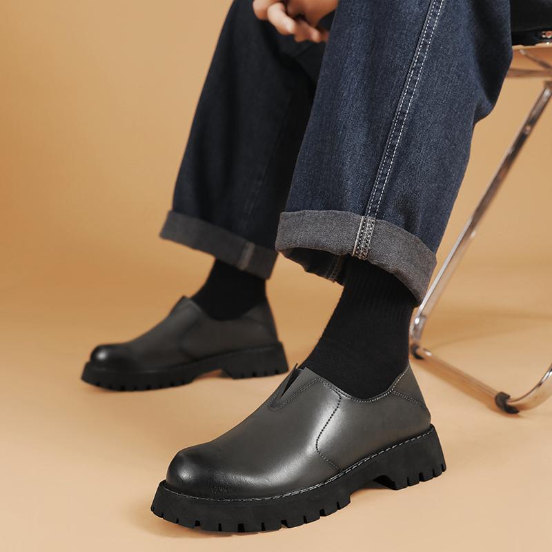 Fashion Men's handmade sewn shoes Luxury high-quality genuine leather Daily office outdoor leisure party walking Thick bottom shoes