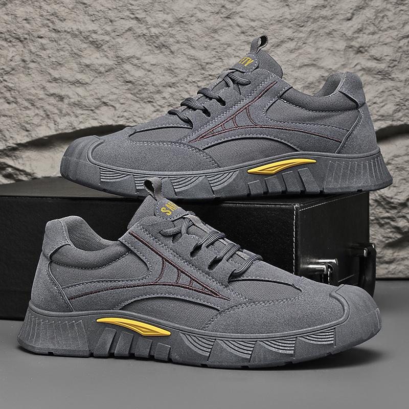 Men's Shoes Anti Slip Autumn Platform Outdoor Comfortable Wear-resistant Work Shoes Lace Up Fashion Low Cut Casual Shoes 2025