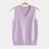 Women V-neck Sweater Vest Fashion Thin Solid Casual Outer Wear Knitted Sleeveless Warm Pullover Preppy Style Simple Tank Top
