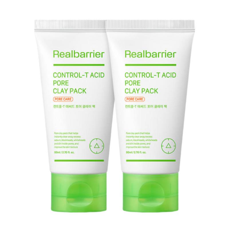 Real Barrier Control-T Acid Pore Clay Pack 80ml × 2