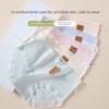 Female Spring and Autumn Sweet Bow Tie Cotton Pure Color 7A Antibacterial Crotch Triangle Briefs