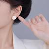 Elegant French Freshwater Pearl Camellia Earrings: Trendy Light Luxury High-End Studs for Women