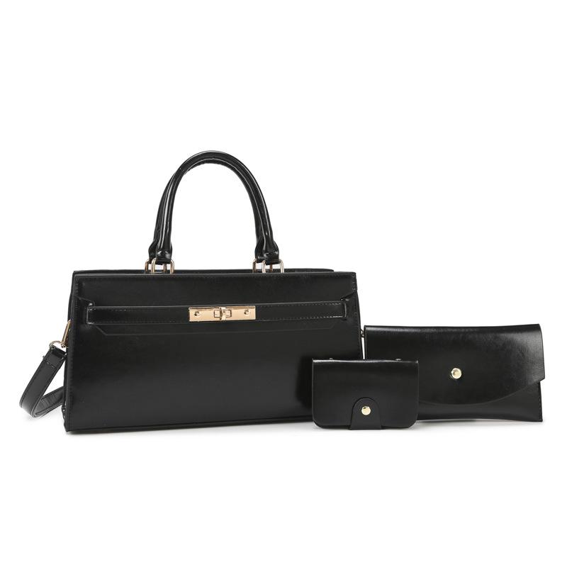 

Multi-piece women s bag new trendy fashion portable mother and child bag simple shoulder messenger bag single package чёрный