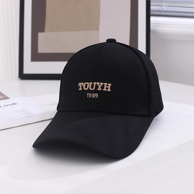 Deep Top Lengthened Along Embroidered Letters Baseball Cap Women'S Spring And Summer Versatile Face Small Wide Brim Peaked Cap Men