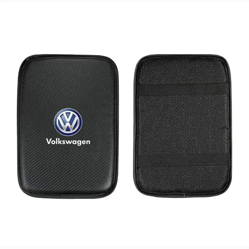 

2026 Hot For Volkswagen VW Fashion Leather Car Armrest Box Pad Car Center Console Arm Rest Protector Cover For Volkswagen VW Lin