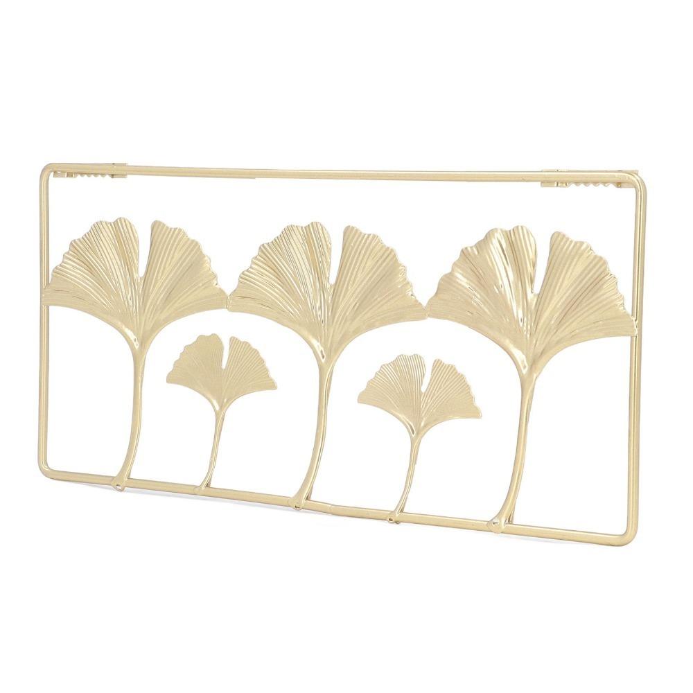 2pcs Iron Ginkgo Leaf Wall Decor Gold Gold Wall Decoration 3D Leaf Wall Ornament  Cafe