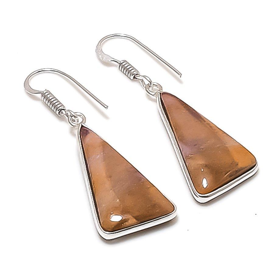 Natural Mookaite Gemstone Handmade 925 Sterling Silver Earring 1.69  AE-11402