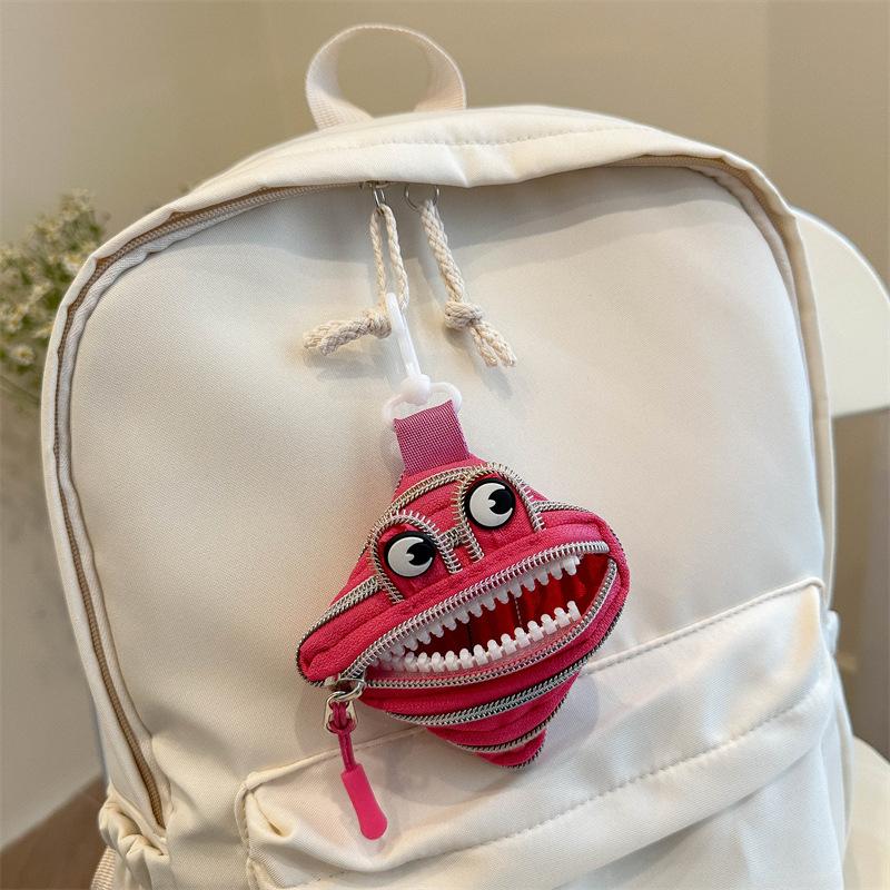 

Funny Ugly Monster Zipper Earphone Creative Coin Purse Street Style Unisex Nylon Earphone Storage Bag