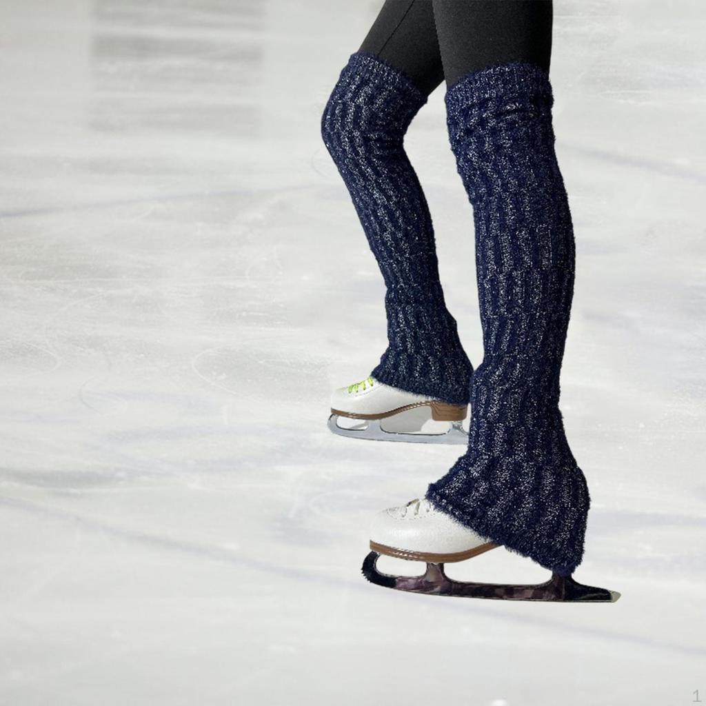 Figure Skating Leg Warmers Cable Knit Long Socks Lightweight Sleeve Over Knee High Footless