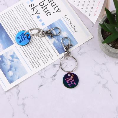 Portable Carts Token Keyring Solver Chip Key Chain 23Mm One Euros Europe Metal Shopping Trolley Coin Holder Keychain