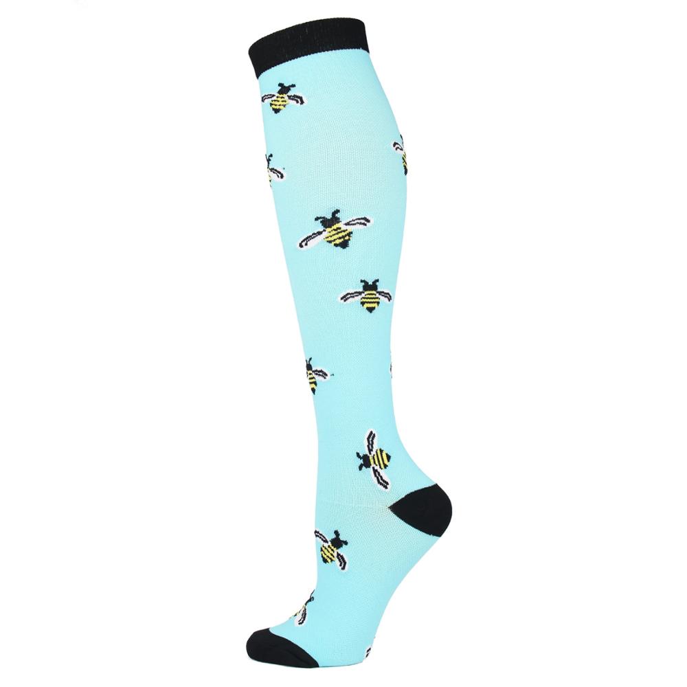 HYSAIXIA Compression Socks Funny Pattern Animals Sheep Monkey Music Cat Men Women Pressure Stockings Knee High Run Sport Socks