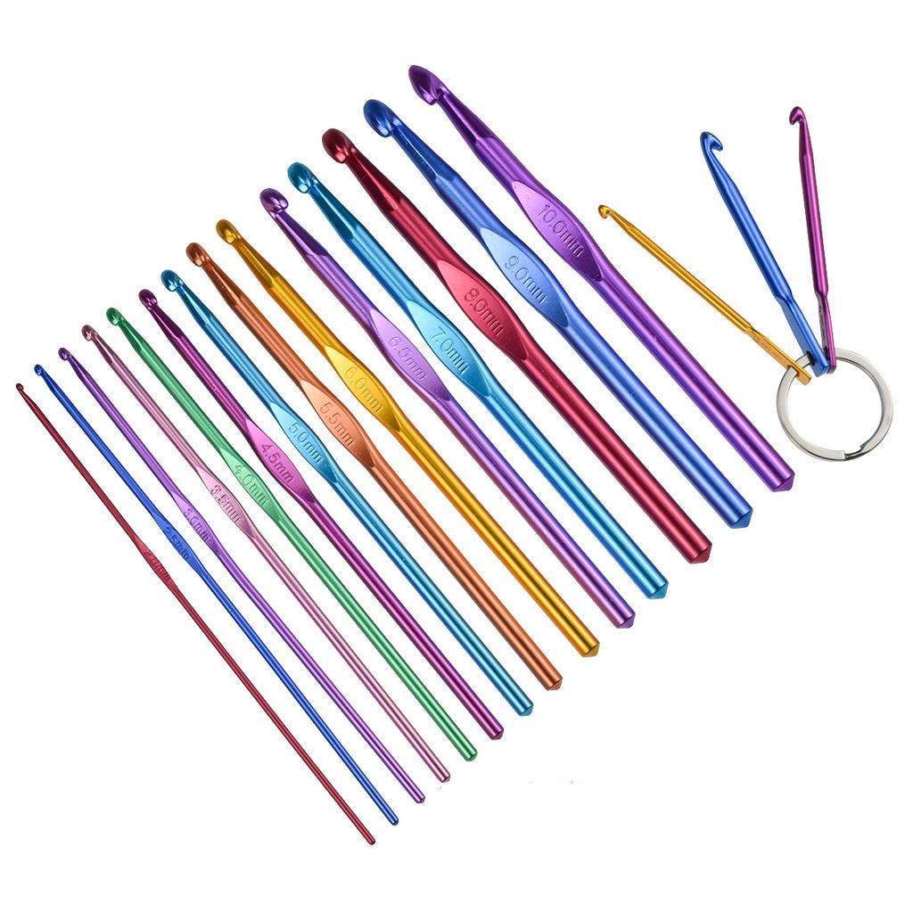 1Set Crochet Hooks Set With Case 14 Styles Knitting Needles Set DIY Needle Arts Craft Scissors Markers Sewing Tools YJN