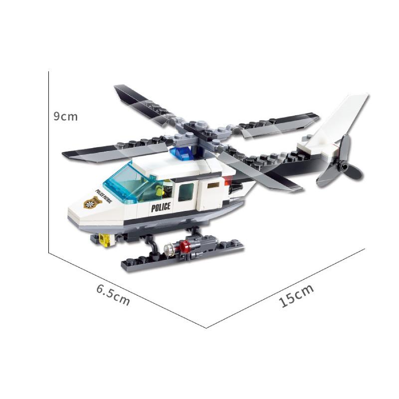 City Series Police Helicopter Toy Building Blocks For Children Play Educational